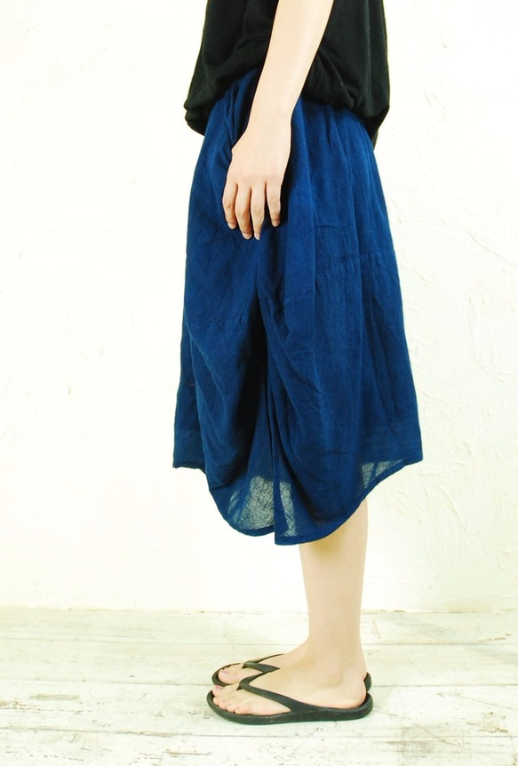 balloon skirt / 藍染め 5枚目の画像