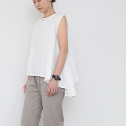 Tail sleeveless tops / white 5枚目の画像