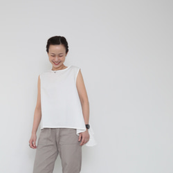 Tail sleeveless tops / white 6枚目の画像