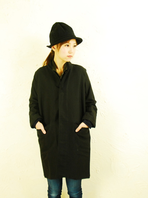 ojisan coat / black denim 2枚目の画像