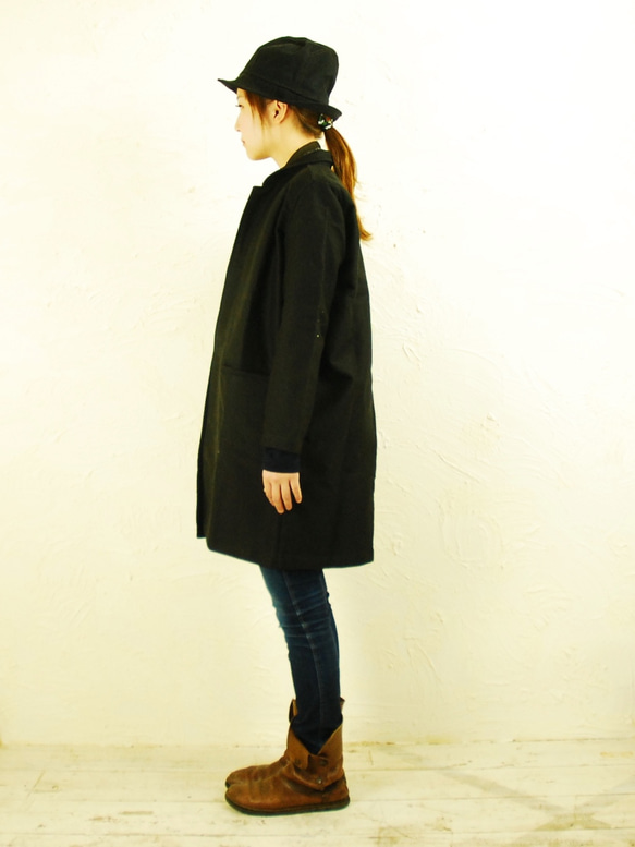 ojisan coat / black denim 4枚目の画像