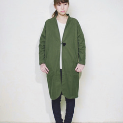 omake/monk coat long/ Grass green 1枚目の画像