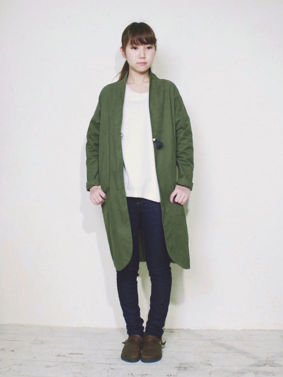 omake/monk coat long/ Grass green 2枚目の画像