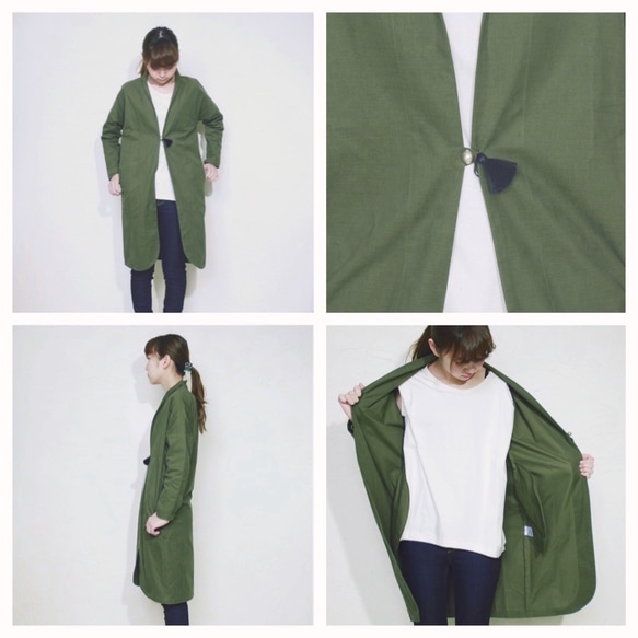 omake/monk coat long/ Grass green 4枚目の画像