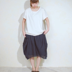 omake/ balloon skirt / navy 2枚目の画像