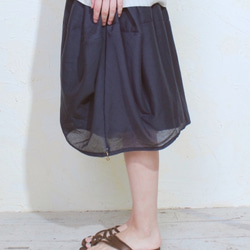 omake/ balloon skirt / navy 3枚目の画像