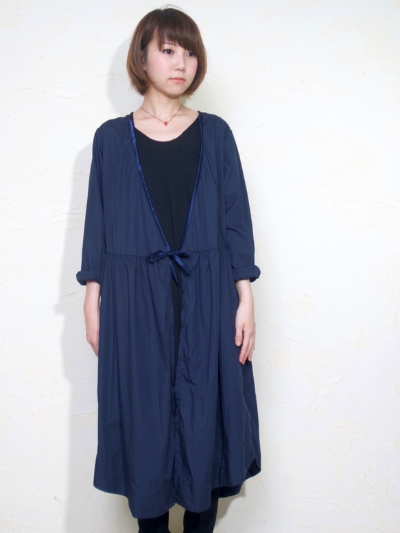 OTONANO CASHE-COEUR DRESS/ NAVY 第2張的照片