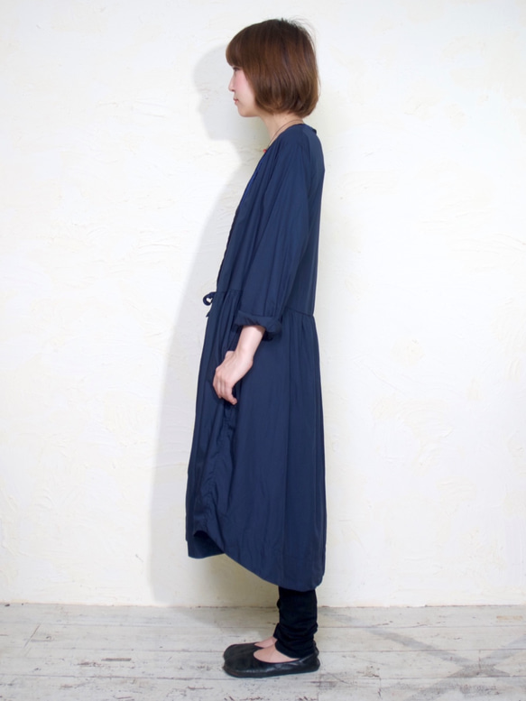 OTONANO CASHE-COEUR DRESS/ NAVY 第4張的照片