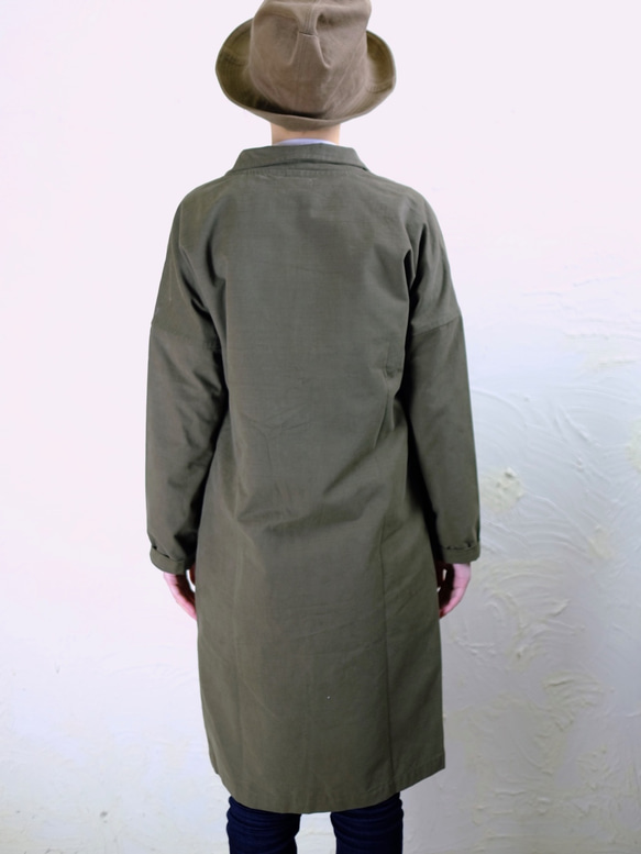 monk coat long/ khaki 4枚目の画像