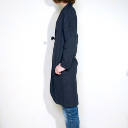 monk coat long/ dark navy 第6張的照片