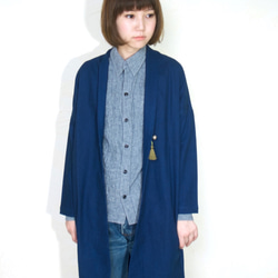 monk coat short/ indigo 3枚目の画像