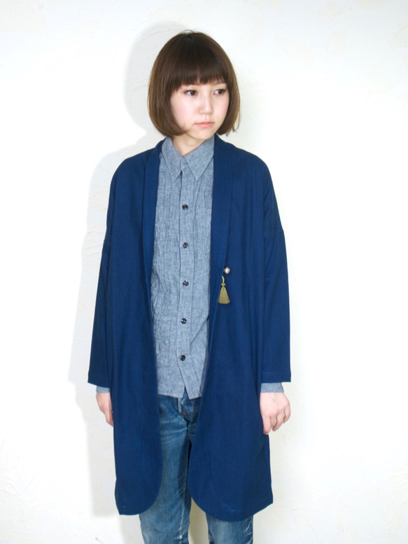 monk coat short/ indigo 第3張的照片