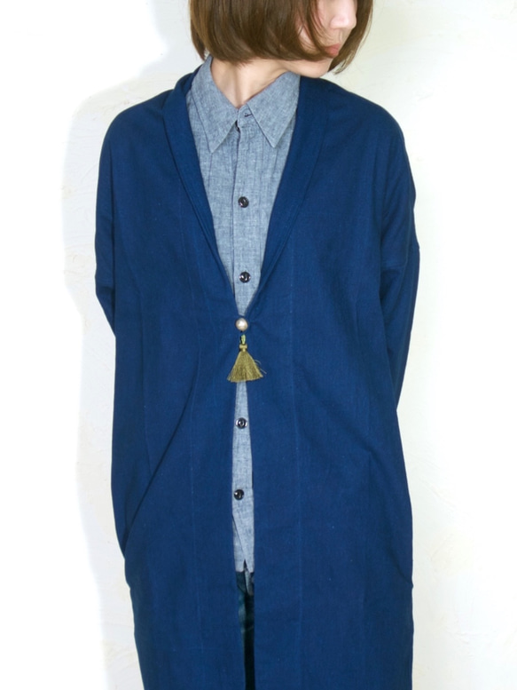 monk coat short/ indigo 第4張的照片