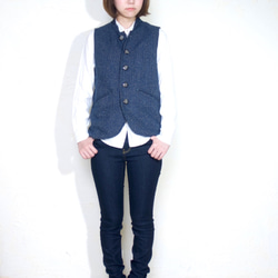 ojisan vest Women size/ blue 第2張的照片