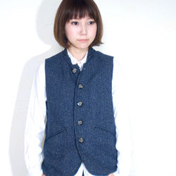 ojisan vest Women size/ blue 第3張的照片