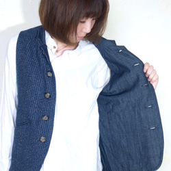 ojisan vest Women size/ blue 第4張的照片