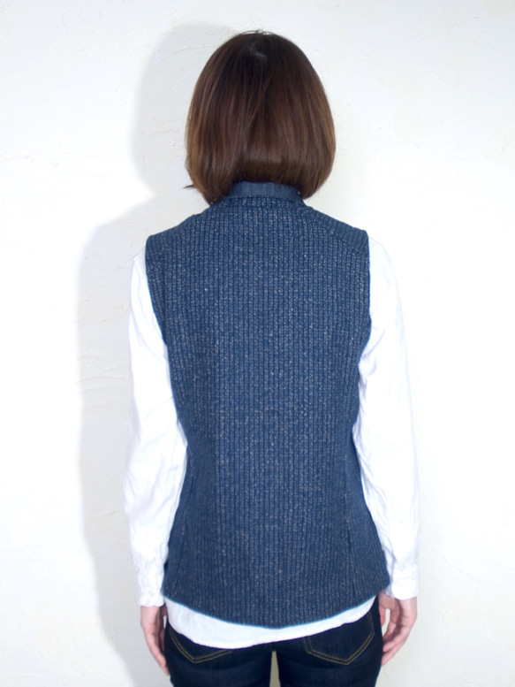 ojisan vest Women size/ blue 第5張的照片