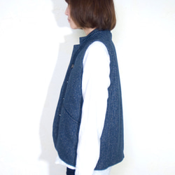 ojisan vest Women size/ blue 第6張的照片