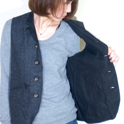 ojisan vest Women size/ gray 第4張的照片