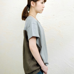 omiso Tops/ s/ gray×khaki 1枚目の画像