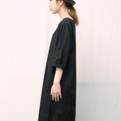 Ao Dai OP/ linen black 5枚目の画像