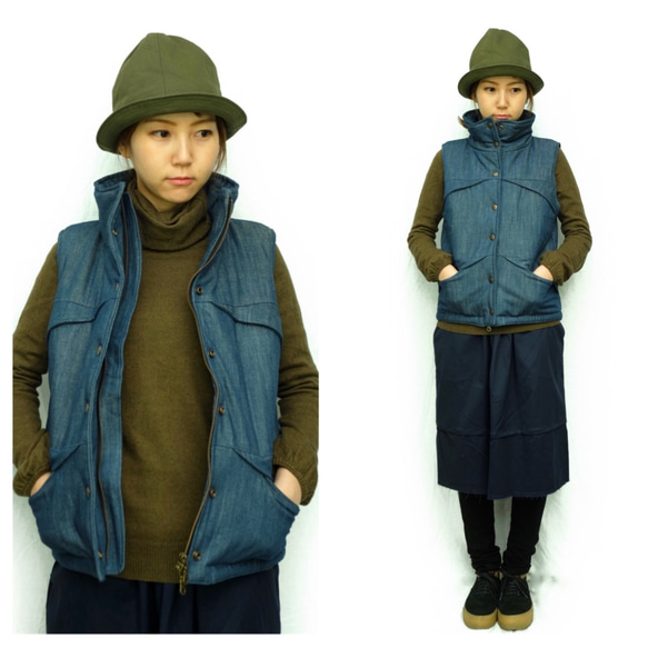 omake/88 vest/lady`s light denim 3枚目の画像