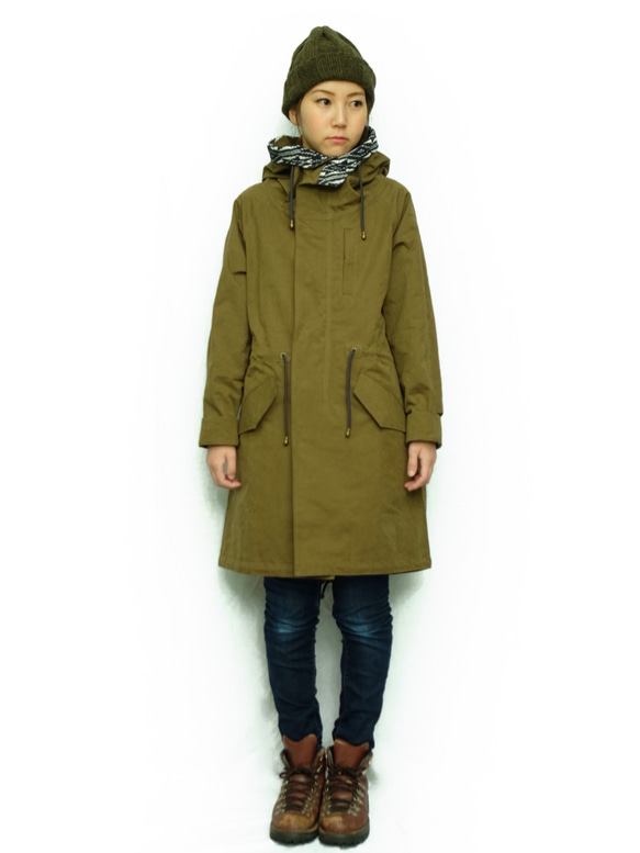 Lao mods coat / olive 2枚目の画像