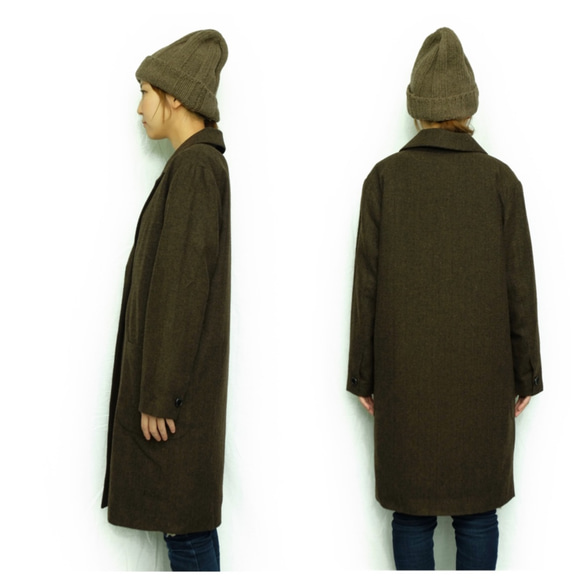 Double button Coat/ dark brown 4枚目の画像