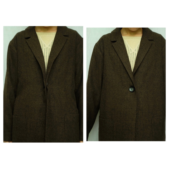 Double button Coat/ dark brown 5枚目の画像