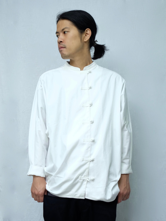 Kata-china shirts / white 2枚目の画像