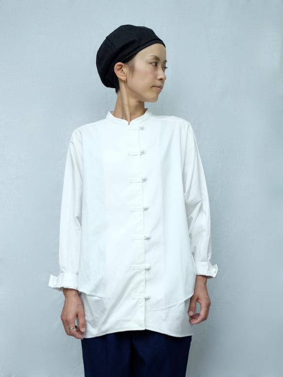 Kata-china shirts / white 3枚目の画像