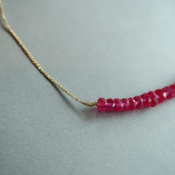 Line necklace/Ruby 3枚目の画像