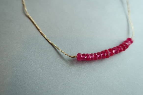 Line necklace/Ruby 3枚目の画像