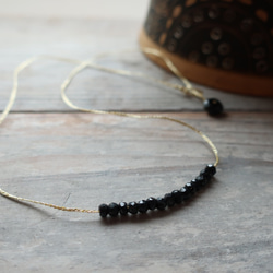 Line necklace/Black spinel 2枚目の画像