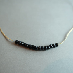 Line necklace/Black spinel 3枚目の画像