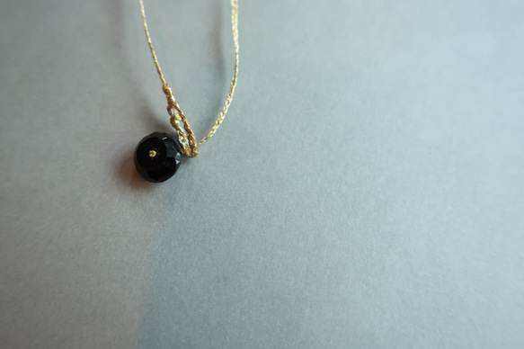 Line necklace/Black spinel 4枚目の画像