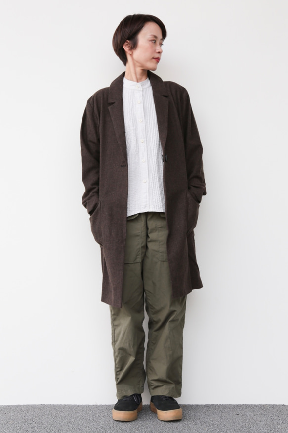 Double button Coat / dark brown 2枚目の画像