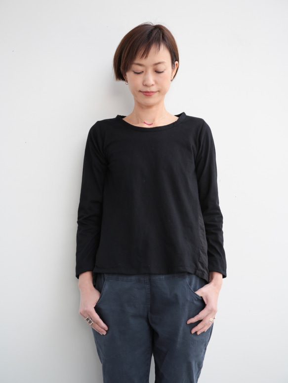 Omiso long tops / black×black 2枚目の画像