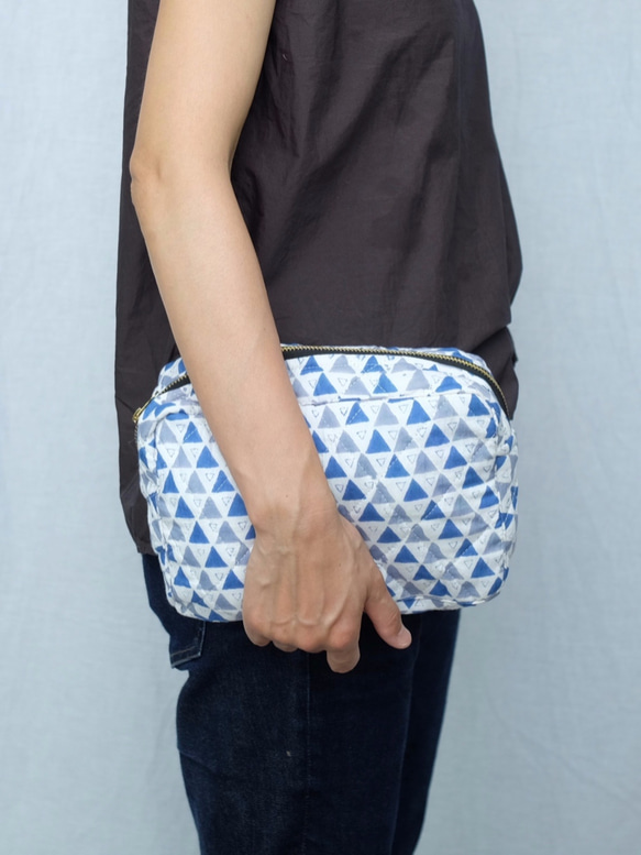 hand print quilting pouch / no3 4枚目の画像