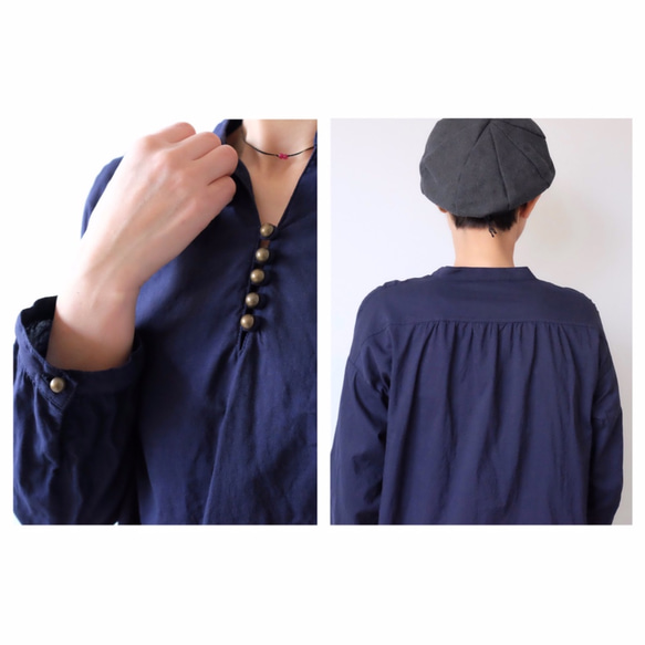 Itutume shirts / navy 4枚目の画像