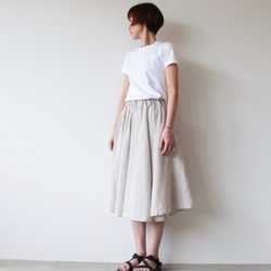 Linensilk skirt / light beige 2枚目の画像