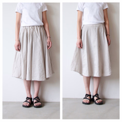 Linensilk skirt / light beige 3枚目の画像