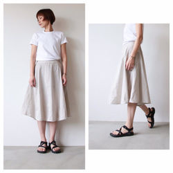 Linensilk skirt / light beige 4枚目の画像