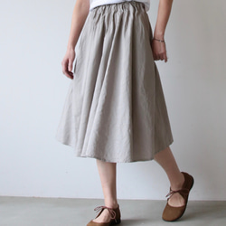 Linensilk skirt / light gray 1枚目の画像