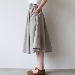 Linensilk skirt / light gray 5枚目の画像