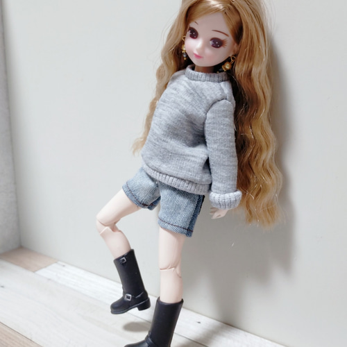 長袖 リブ トレーナー ニット 服 冬服 リカちゃん その他人形 SAKU