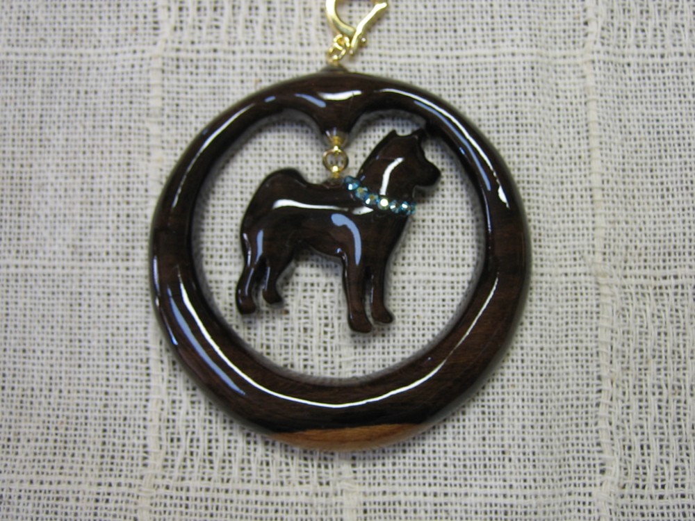 木製　ペンダントトップ　（　柴犬 　）