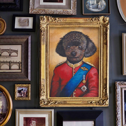 絵画　アクリル絵　額縁　キャンバス　犬 2bjr9pwkxo_1.jpg