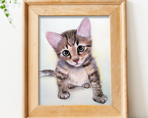 ★ペットのイラスト オーダーメイド作品 アクリル画 額付 ☆ペットのイラスト オーダーメイド作品 アクリル画 額付