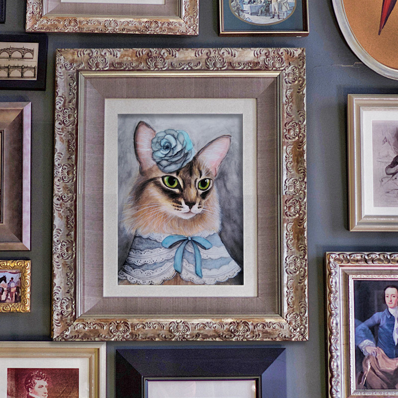 手描き肖像画＊うちの子のイラスト＊オーダーメイド＊ペットさんの似顔絵＊猫